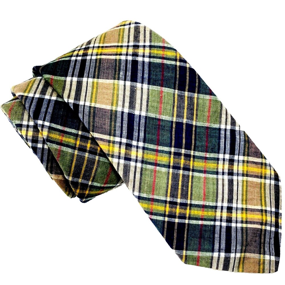 Michael Reed Tie Tartan Plaid Designer Collection Blue Green Irish Celtic Preppy